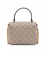 Versace Medusa Quilted Lambskin Top Handle Bag Taupe