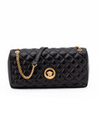 Versace Medusa Quilted Lambskin Chain Shoulder Bag Black