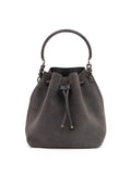 Jimmy Choo Bon Bon Bucket Bag Dark Grey Suede Leather