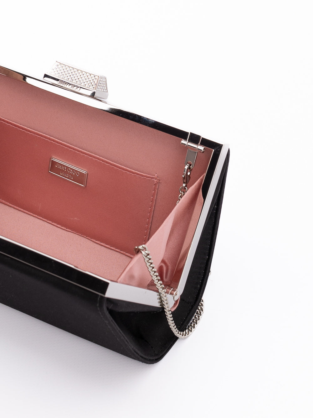 Jimmy Choo Satin Clutch Bag Black