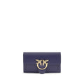 Pinko Love One Wallet on Chain Blue Calf Leather Love Birds