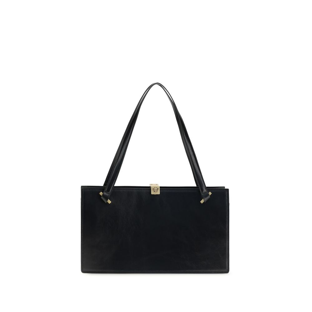 Versace Severine Leather Shoulder Bag Black