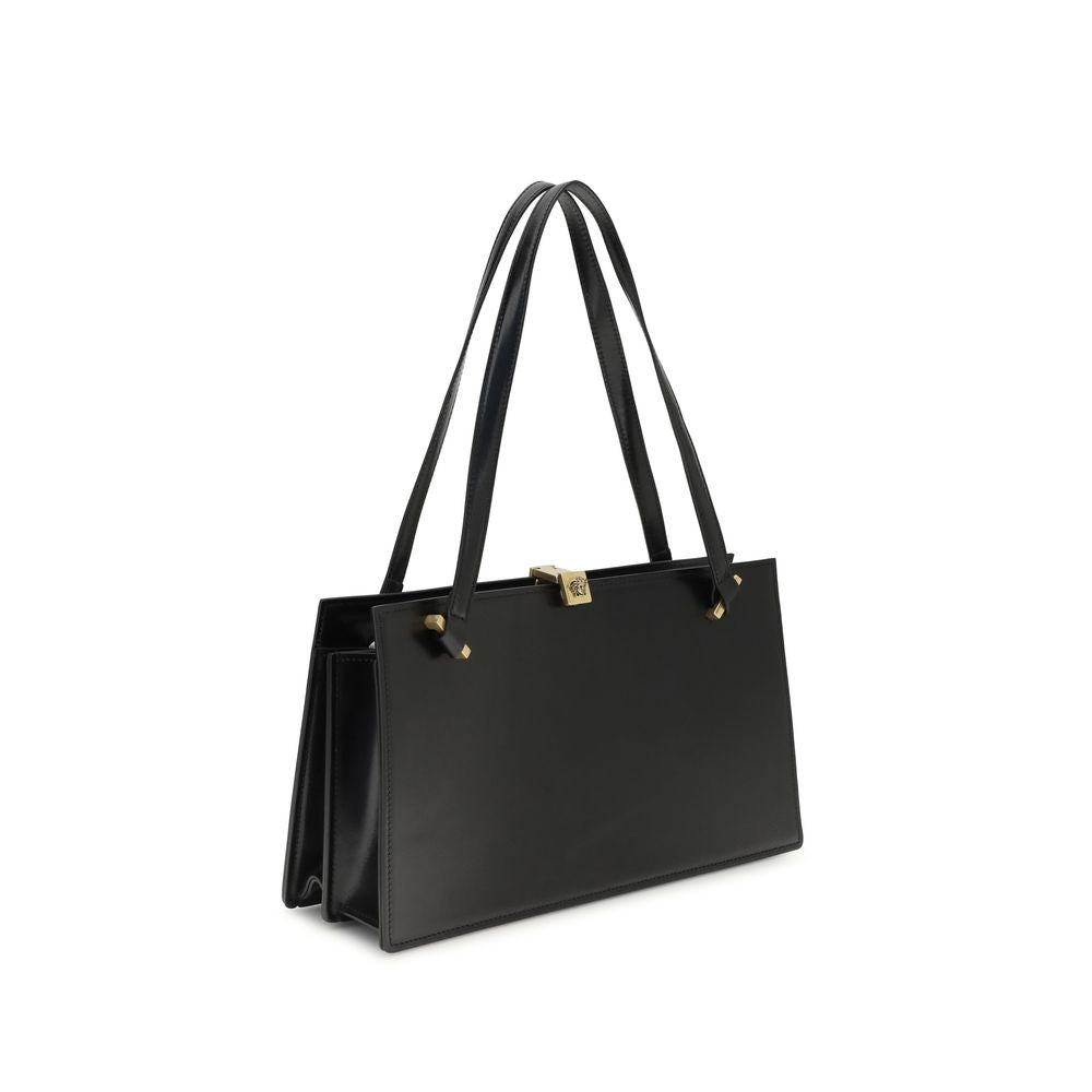 Versace Severine Leather Shoulder Bag Black