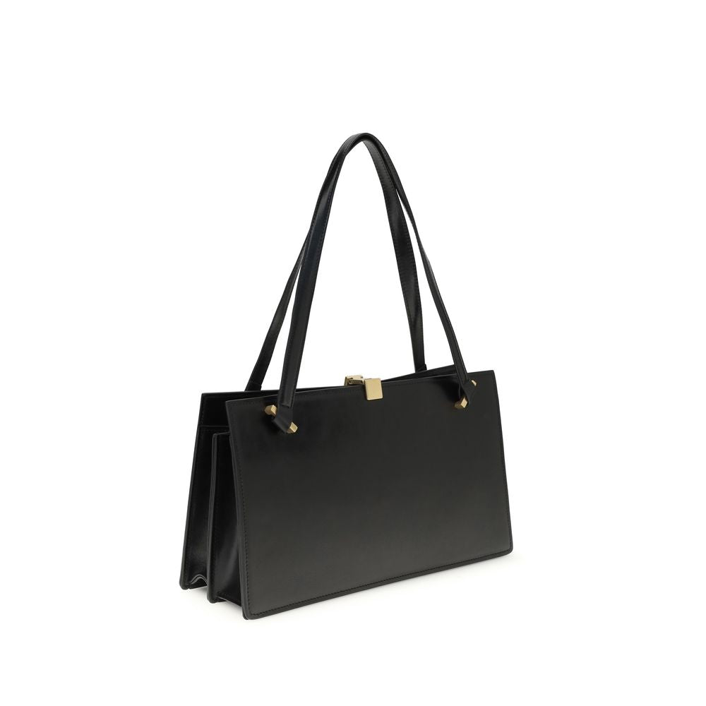 Versace Severine Leather Shoulder Bag Black