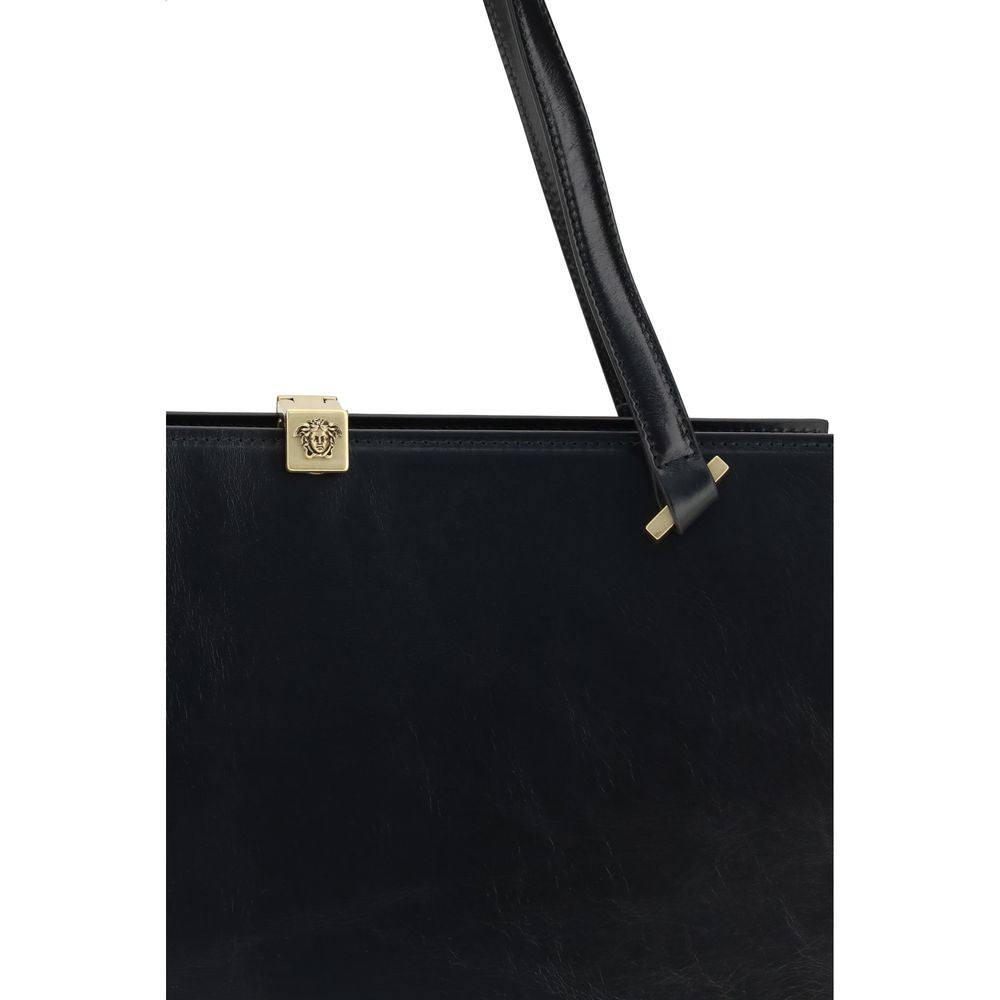 Versace Severine Leather Shoulder Bag Black
