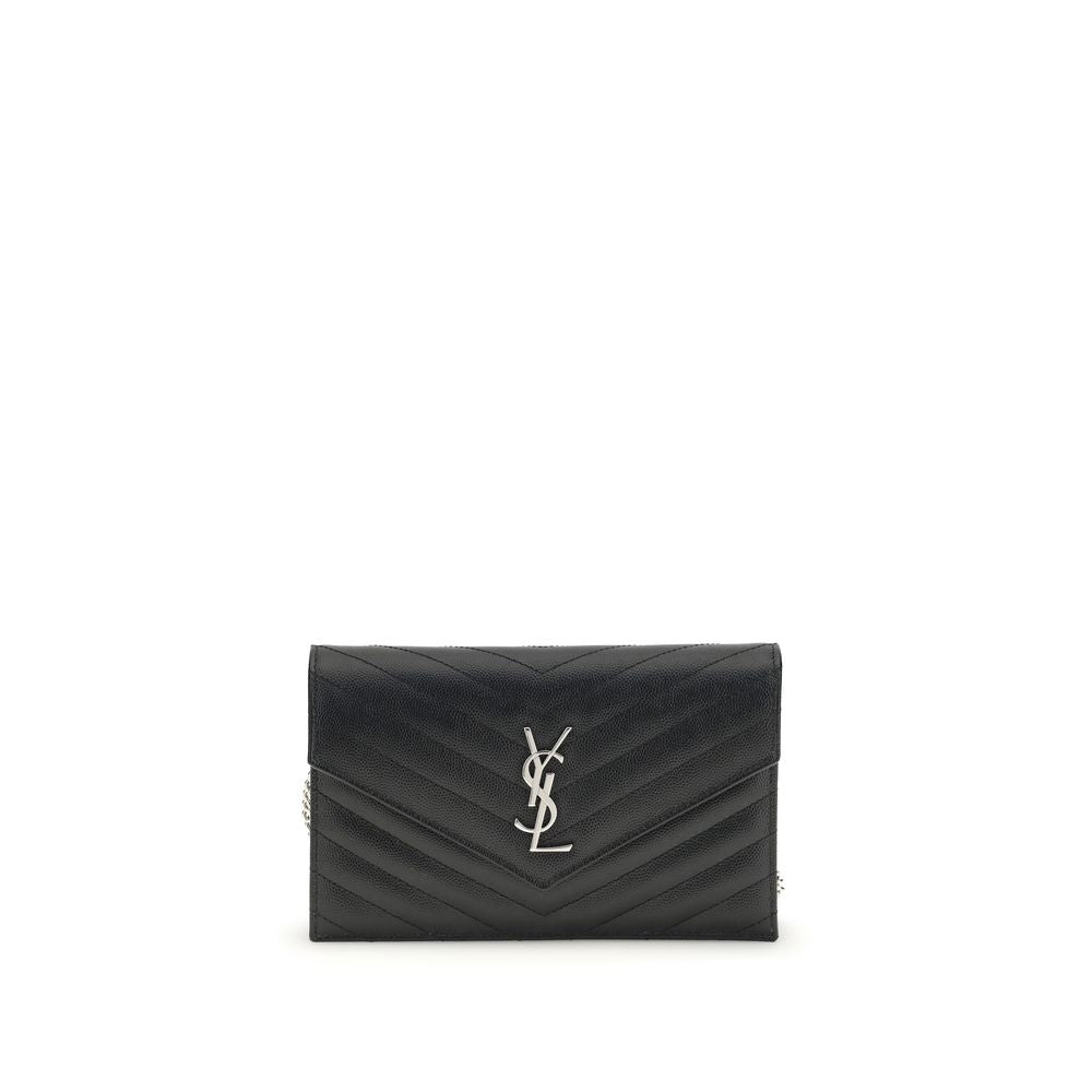 Saint Laurent Cassandre Mini Quilted Leather Crossbody Bag Black