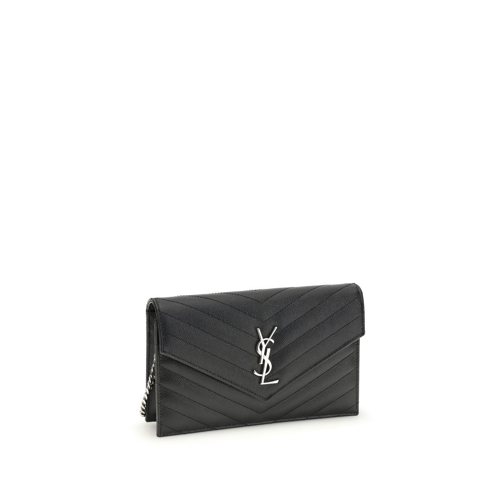 Saint Laurent Cassandre Mini Quilted Leather Crossbody Bag Black