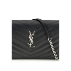 Saint Laurent Cassandre Mini Quilted Leather Crossbody Bag Black