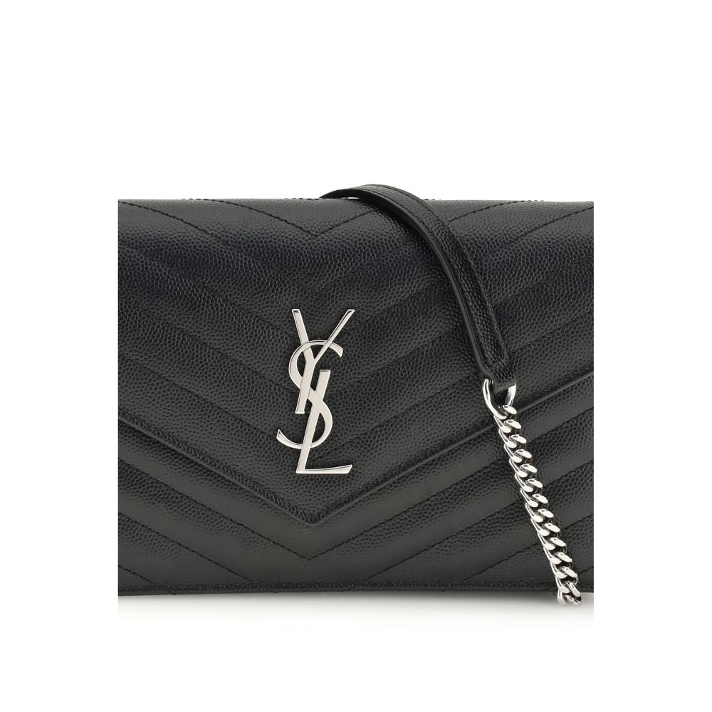 Saint Laurent Cassandre Mini Quilted Leather Crossbody Bag Black