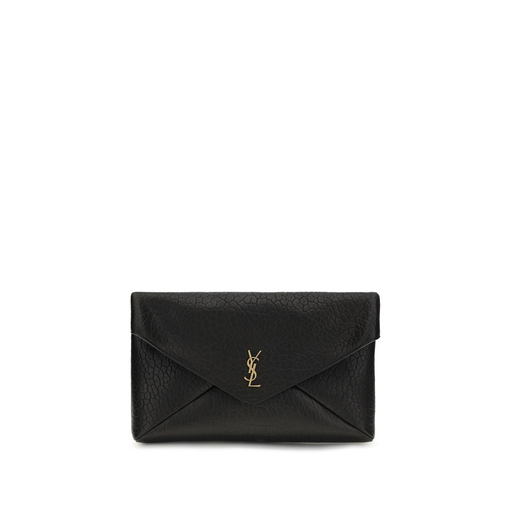 Saint Laurent Cassandre Large Envelope Leather Clutch