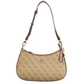 GUESS Jeans Noelle II Beige Monogram Shoulder Bag