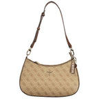GUESS Jeans Noelle II Beige Monogram Shoulder Bag