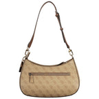 GUESS Jeans Noelle II Beige Monogram Shoulder Bag
