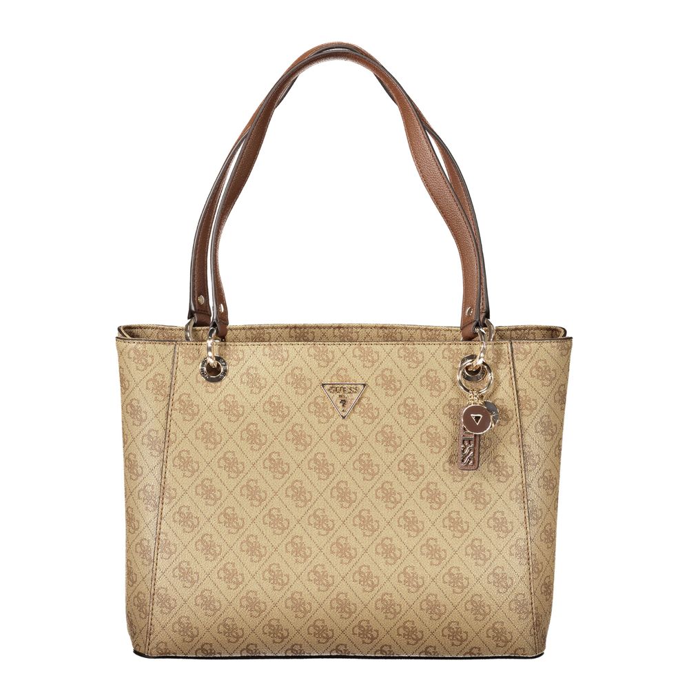 GUESS Jeans Noelle II Beige Monogram Tote Bag