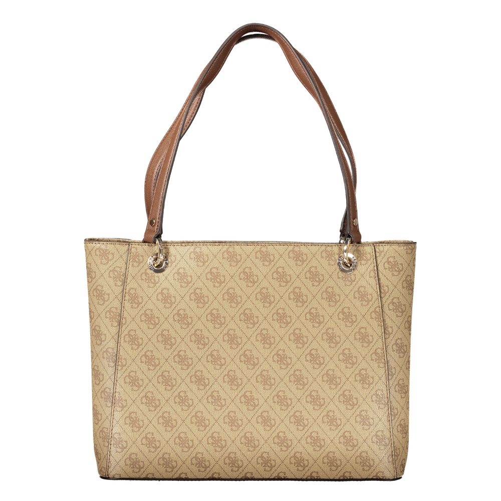 GUESS Jeans Noelle II Beige Monogram Tote Bag