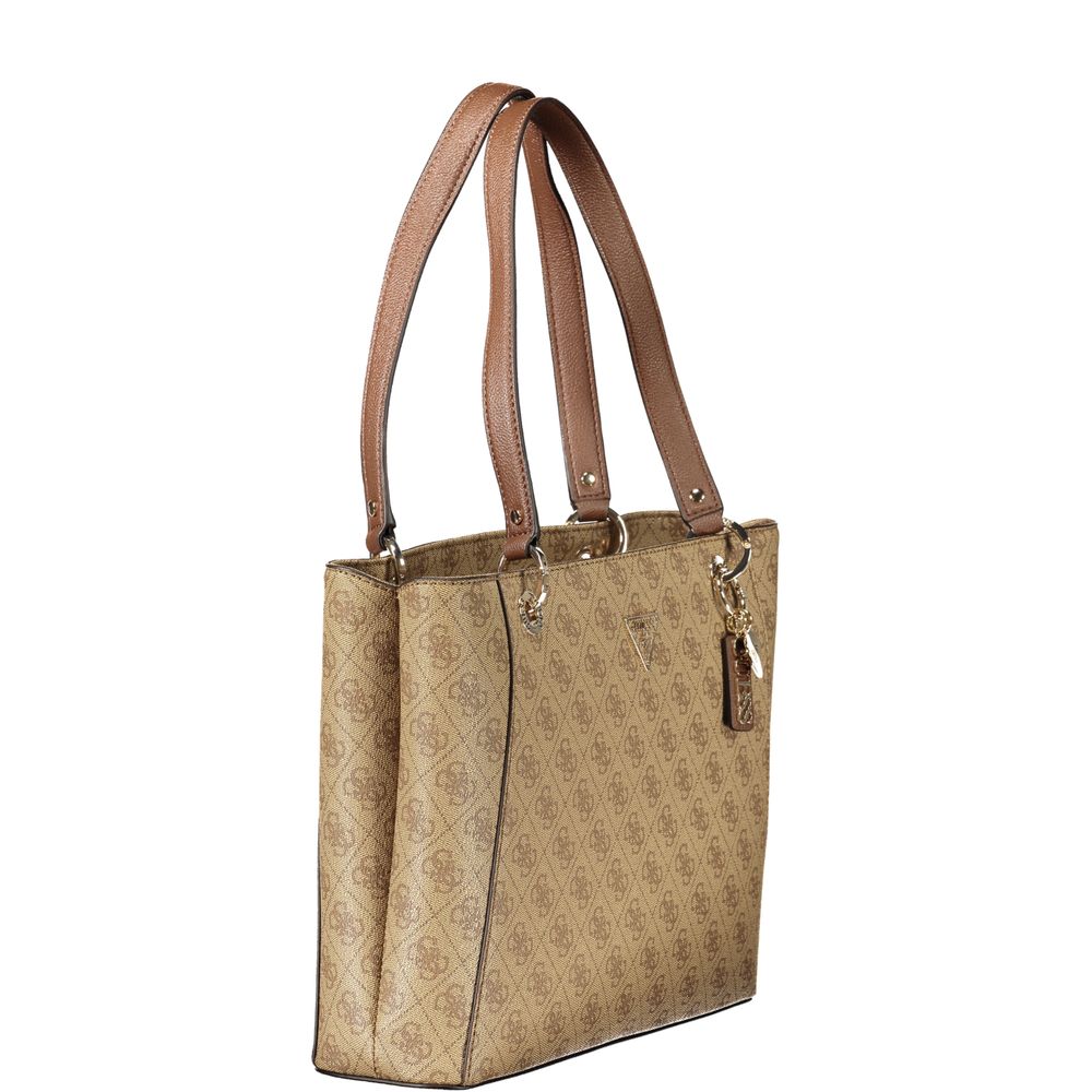 GUESS Jeans Noelle II Beige Monogram Tote Bag