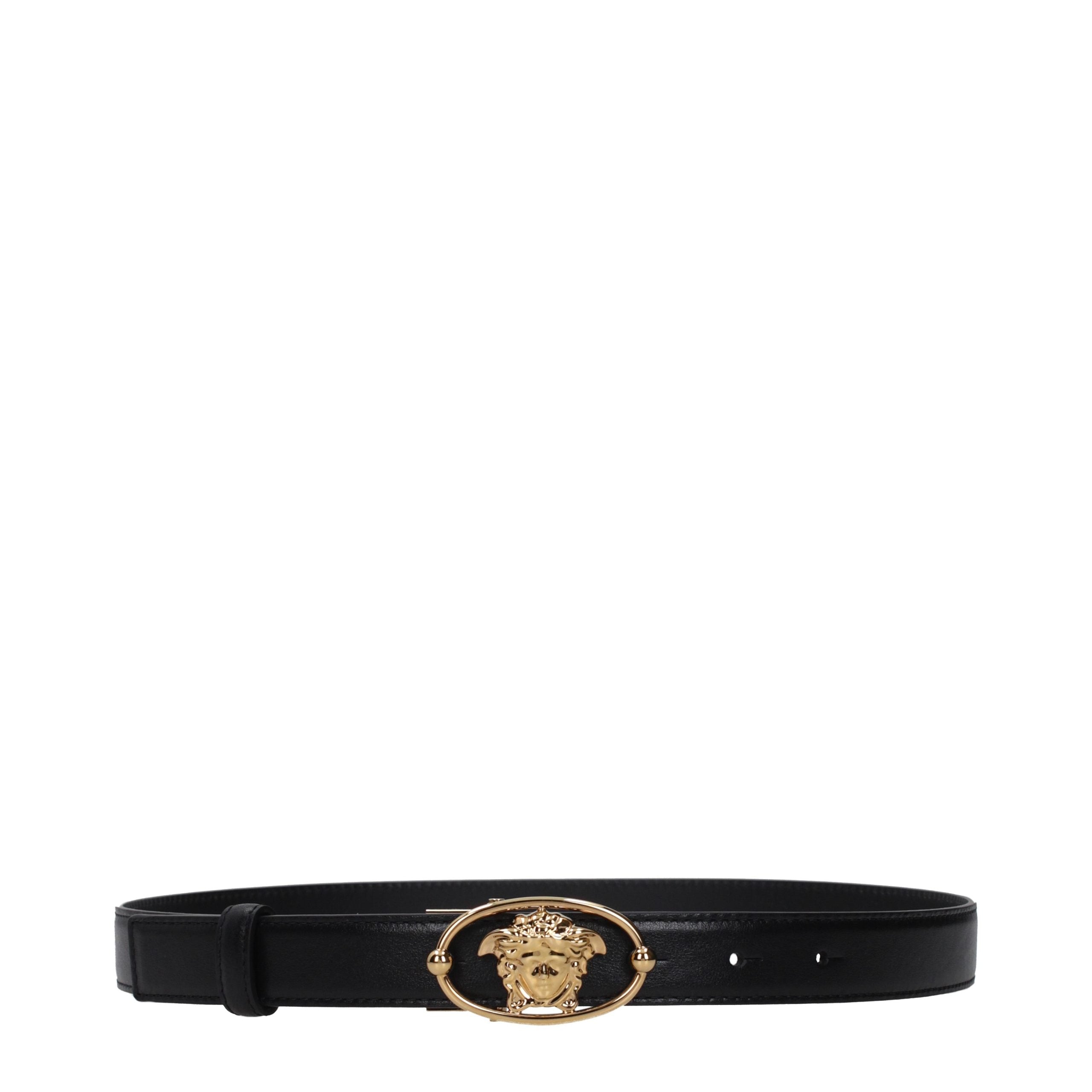 Versace Medusa Vintage Leather Belt Black