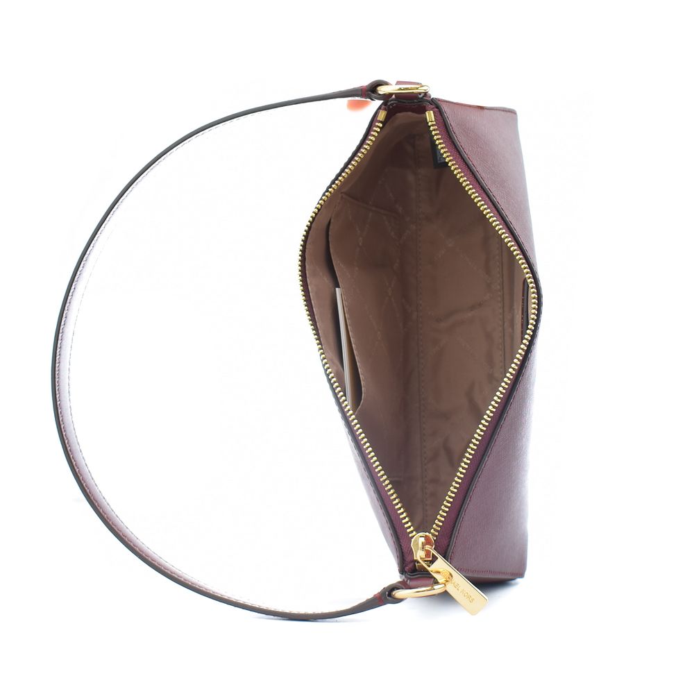 Michael Kors Vincent Medium Leather Shoulder Bag Oxblood