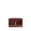 Saint Laurent Kate Small Shoulder Bag Burgundy Croc-Embossed Patent Leather YSL Logo