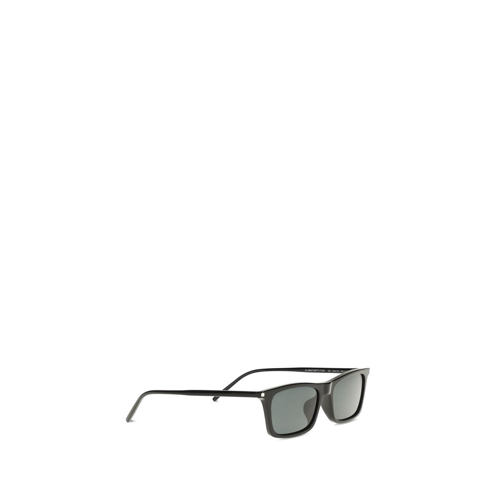 Saint Laurent SL 890 Betty Thin Sunglasses Black Acetate Rectangular Frame