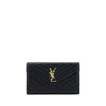 Saint Laurent Monogram Chain Wallet Quilted Lambskin Black