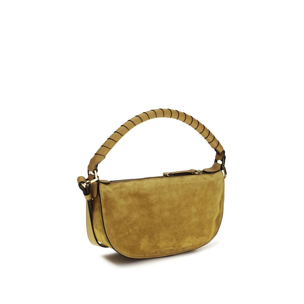 Chloé Marcie Mini Shoulder Bag Suede Calfskin Brown