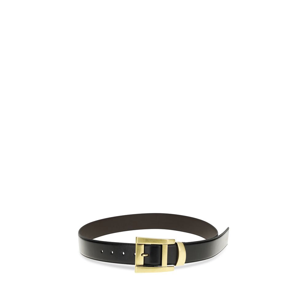 Versace Black Calf Leather Bos Taurus Regular Belt