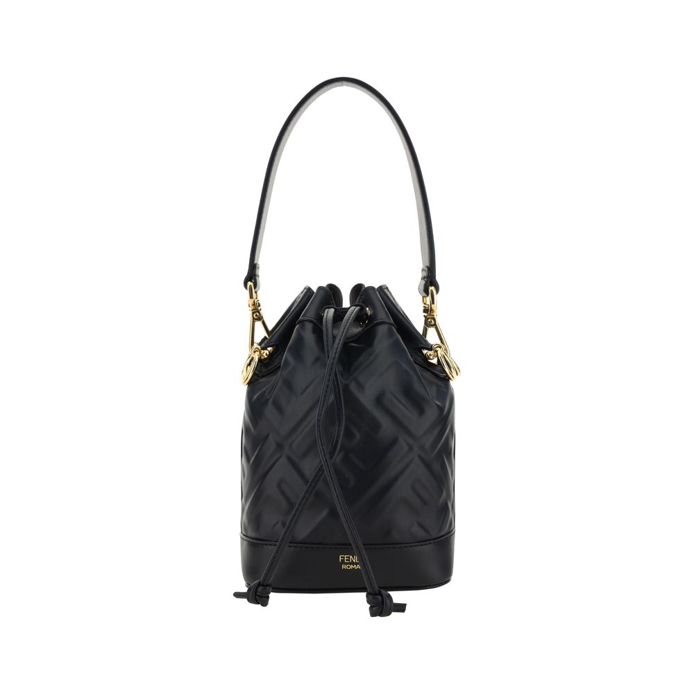 Fendi Mon Tresor FF Embossed Bucket Bag in Black