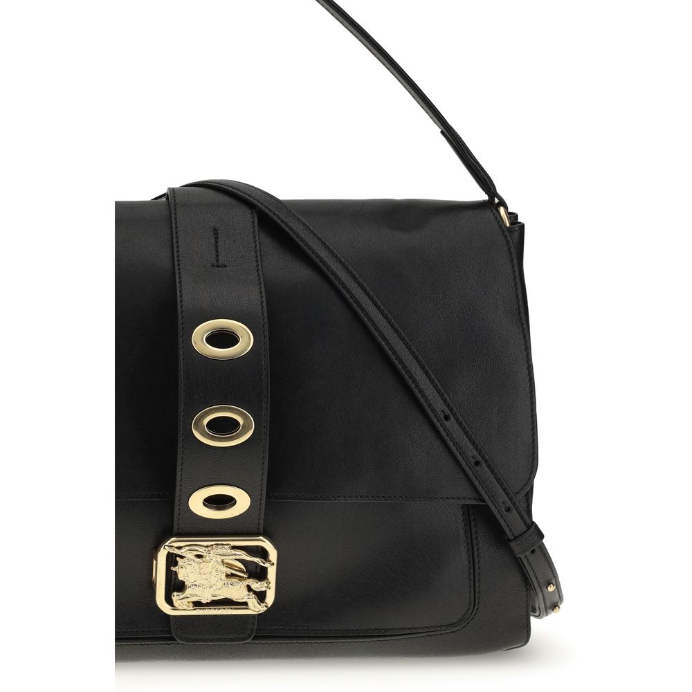Burberry Medium Rider Leather Crossbody Bag Black