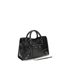 Balenciaga Le City Medium Lambskin Leather Handbag Black