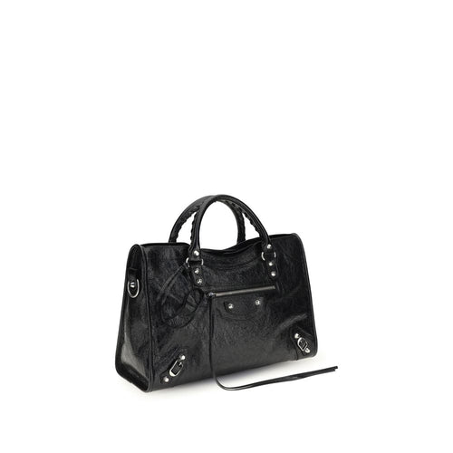 Balenciaga Le City Medium Lambskin Leather Handbag Black