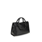 Balenciaga Le City Medium Lambskin Leather Handbag Black