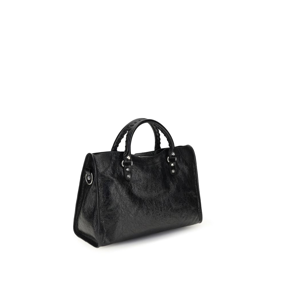 Balenciaga Le City Medium Lambskin Leather Handbag Black