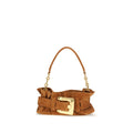 Balmain Anthem Mini Bag Brown Suede Leather