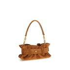 Balmain Anthem Mini Bag Brown Suede Leather