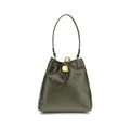 Balmain Pulse Bucket Bag Khaki Green Calfskin Leather