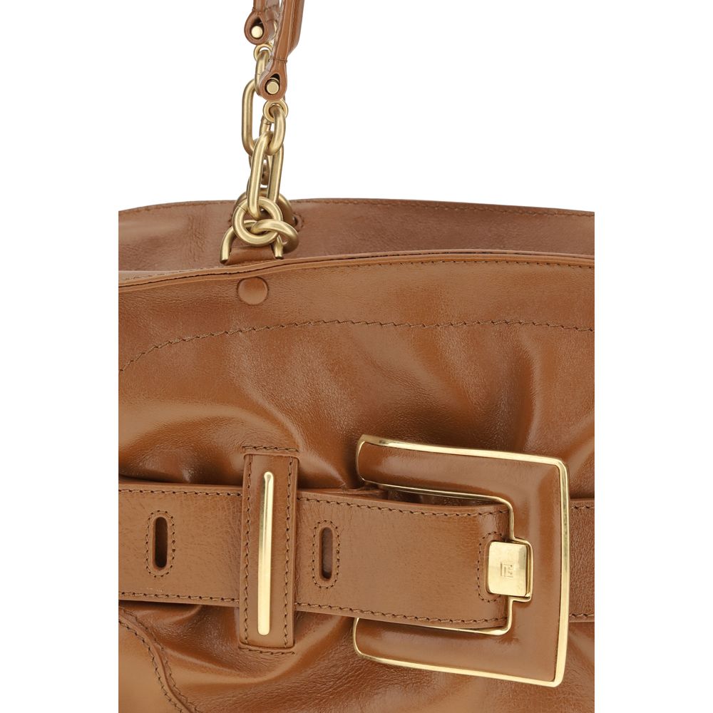 Balmain Large Anthem Bag Tan Calfskin Leather