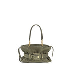 Balmain Large Anthem Bag Khaki Green Suede Leather