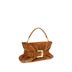 Balmain Medium Anthem Bag Brown Suede Calfskin Leather