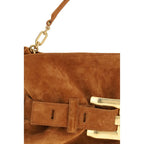 Balmain Medium Anthem Bag Brown Suede Calfskin Leather