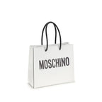 Moschino Logo Tote Bag White Smooth Leather