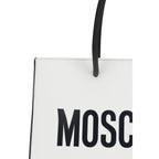 Moschino Logo Tote Bag White Smooth Leather