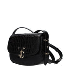 Jimmy Choo JC Crossbody Bag Black Croc-Embossed Leather