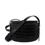 Jimmy Choo JC Crossbody Bag Black Croc-Embossed Leather