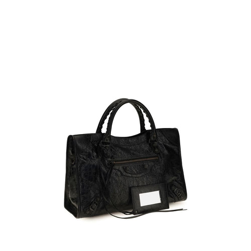 Balenciaga Le City Medium Leather Handbag in Black