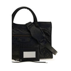 Balenciaga Le City Medium Leather Handbag in Black