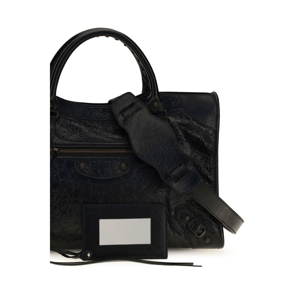 Balenciaga Le City Medium Leather Handbag in Black