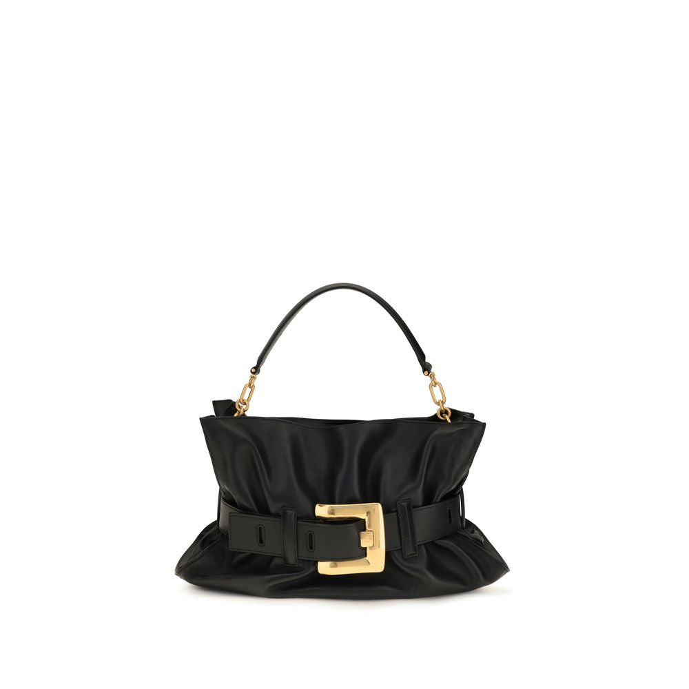 Balmain Medium Anthem Bag in Calfskin Leather - Black