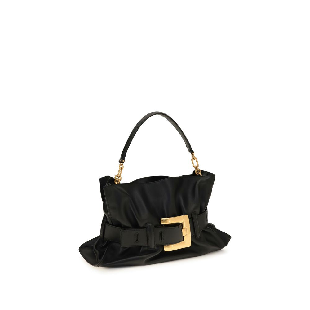 Balmain Medium Anthem Bag in Calfskin Leather - Black