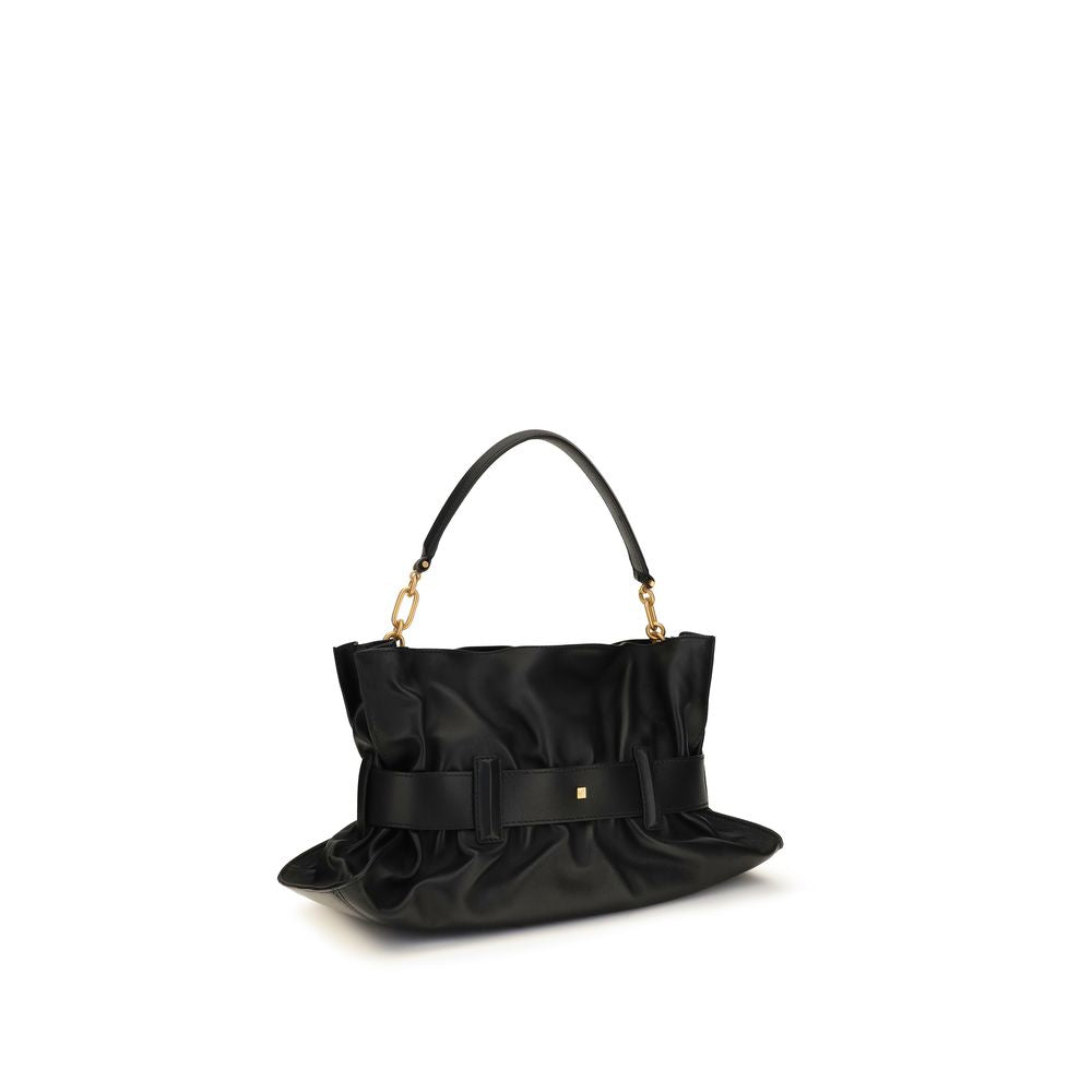 Balmain Medium Anthem Bag in Calfskin Leather - Black